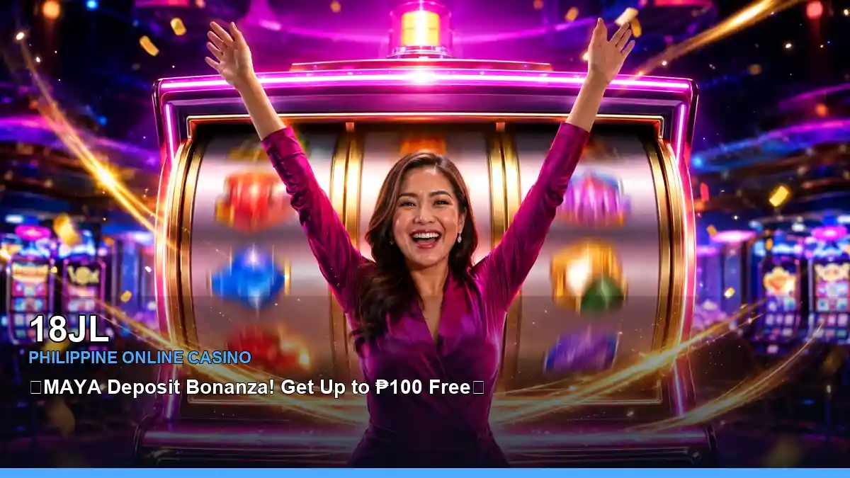 18JL Slots featuring an adult Filipina casino host in a bright, engaging setting